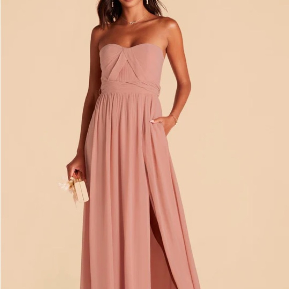 BIRDYGREY GRACE CONVERTIBLE DRESS
CHIFFON DUSTY ROSE WITH SLIT bridesmaid dress